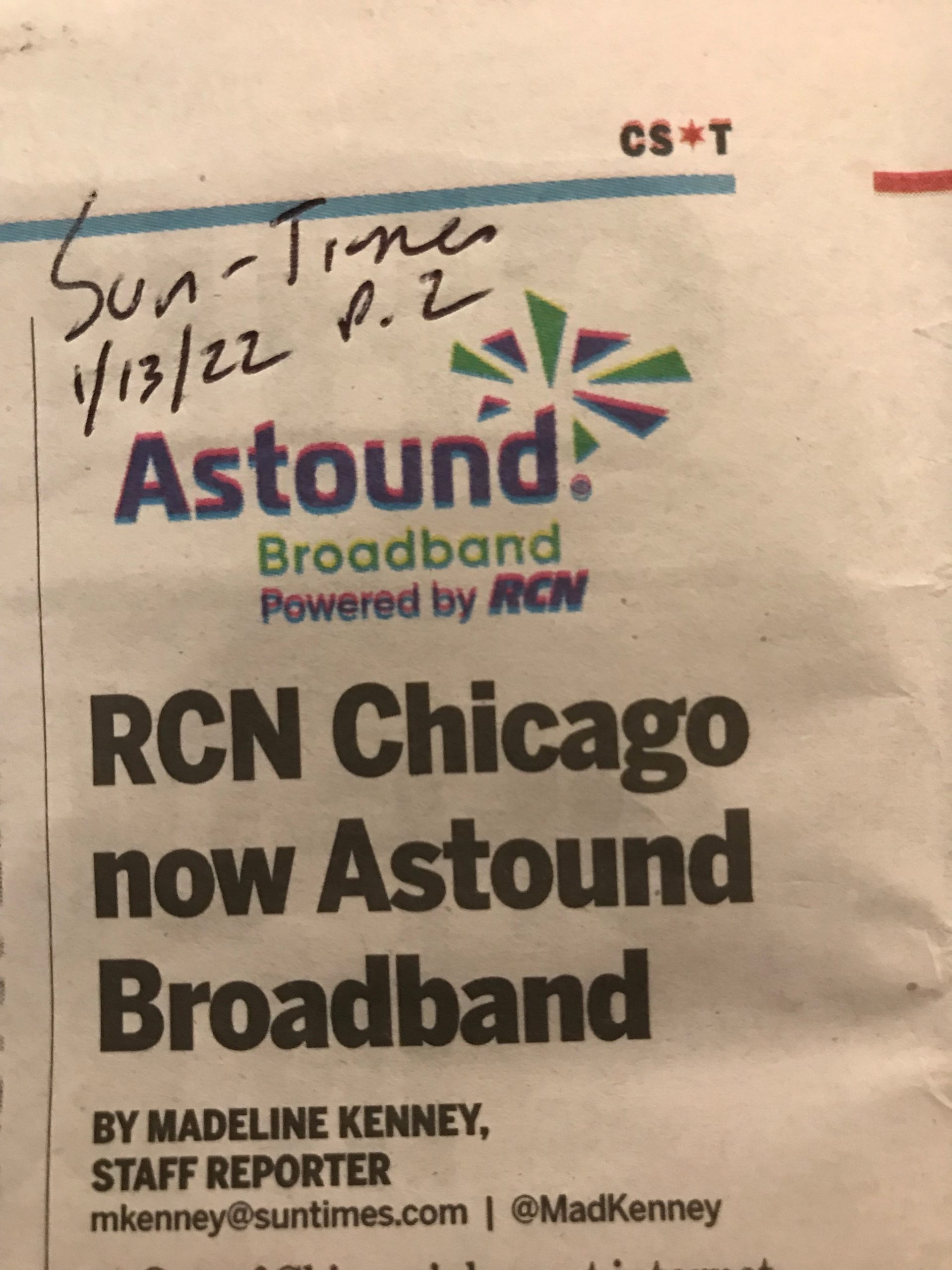 Trademarks with Training Wheels (TM): RCN Chicago rebrands as ASTOUND